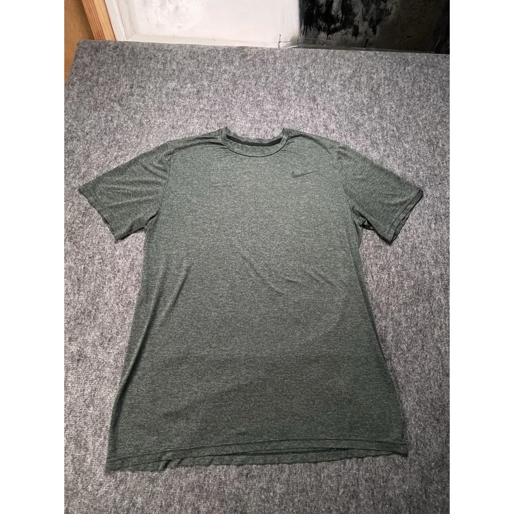 NIKE Dri-Fit Shirt Men Large Short Sleeve‎ Green Heather